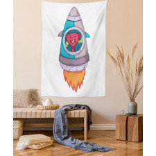 Creature in a Space Rocket Tapestry