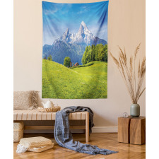 Alps with Meadow Flora Tapestry