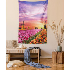 Scenic Tulip Fields Tapestry