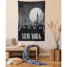 Grunge Nighttime City Tapestry