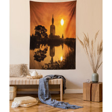 River Sunset Thai Culture Tapestry