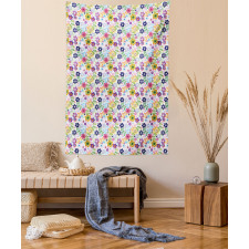 Colorful Translucent Flowers Tapestry