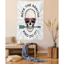 Hipster Skull Pop Art Tapestry