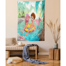 Cartoon Tropical Love Tapestry