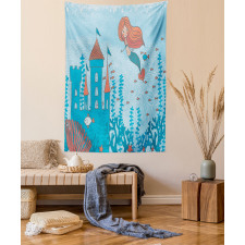 Cartoon Castle Corals Tapestry