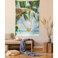 Ocean Sandy Shore Palm Tapestry