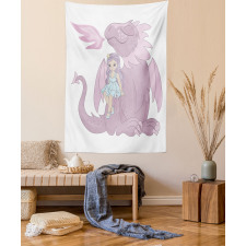 Princess Sitting on Creature Tapestry