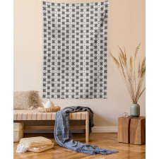 Checkered Striped Motif Tapestry