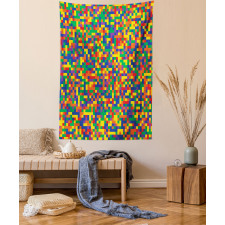 Vivid Motley Pixel Tapestry