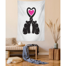 Heart with Animals Trunks Tapestry