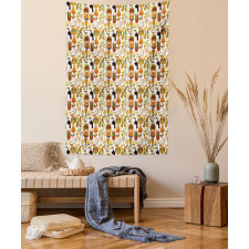 Toucans and Cultural Items Tapestry