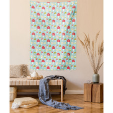 Cartoon Style Polka Dotted Tapestry