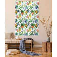 Layout of Colorful Flowers Tapestry