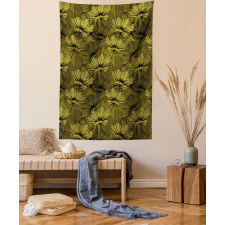 Fowers in Earth Tones Art Tapestry