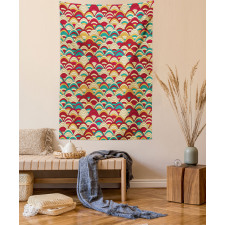 Repeated Striped Squama Art Tapestry