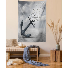 Flying Seagulls Grey Tapestry