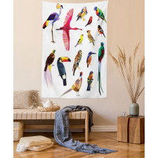 Bird Set Poly Design Tapestry