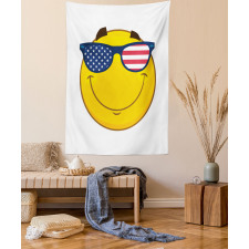 USA-Themed Emoji Sun Face Tapestry