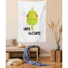 Encouraging Iguana Portrait Tapestry