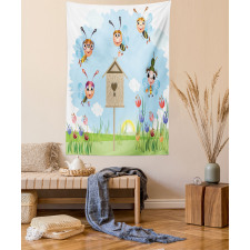 Cheerful Meadow Landscape Tapestry