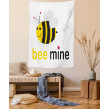 Bee Mine Romantic Cartoon Tapestry