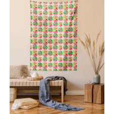 Flamingo in Childish Design Tapestry