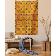 Aztec Layout Zigzags Tapestry