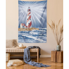 Watchtower Sea Waves Tapestry