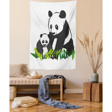 Panda Bear Family Bambu Tapestry