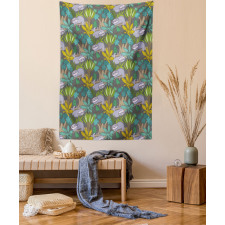 Jungle Plants Leaves Tapestry