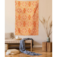 Floral Detailed Lines Grid Tapestry