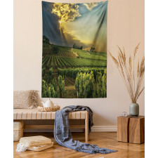 France Sunset Vineyard Tapestry