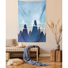 Pastel Mountains and Clouds Tapestry