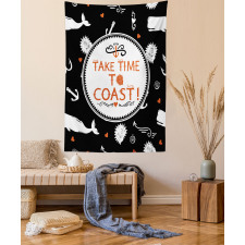 Nautical Take Time to Coast Tapestry