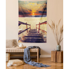 Romantic Sunset Skyline Tapestry