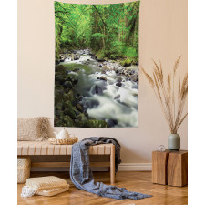 Riverbed Rocks Trees Tapestry