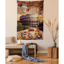 Colosseum Italy Pizza Autumn Tapestry