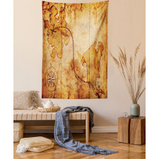 Treasure Map Compass Tapestry