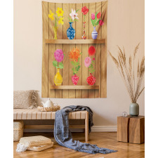 Cartoon Flowers in Vase Tapestry