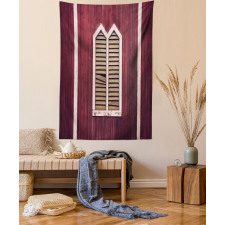 Retro Burgundy Shutters Tapestry