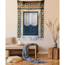 Vintage Window Rural Tapestry