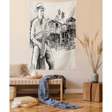 River Bank Palm Trees Tapestry
