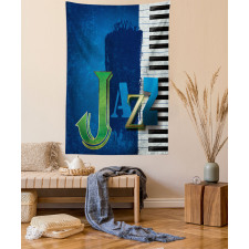 Jazz Music Keys Guitar Tapestry