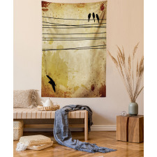 Birds on Cable Grunge Tapestry