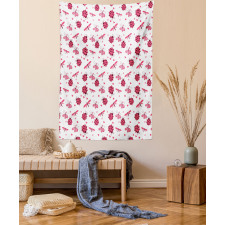 Dragonfly Ladybugs Hearts Tapestry