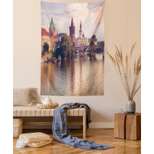 Prague River and Bridge Tapestry