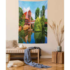 Summer View German Town Tapestry