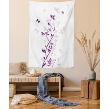 Violet Tree Blossoms Tapestry