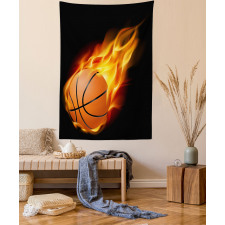 Basketball Fire Shoot Tapestry