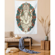 Asian Elephant Blossoms Tapestry